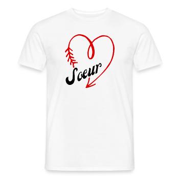sœur cœur - T-shirt homme - blanc - Devant - AI Model Male 178 dark (178cm)