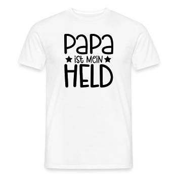 PAPA ist mein HELD - Männer T-Shirt - Weiß - Vorne - AI Model Male 178 dark (178cm)
