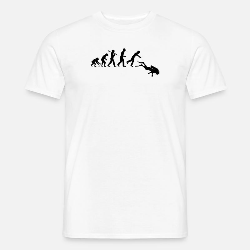 evolution des Menschen Tauchen - Männer T-Shirt - Weiß