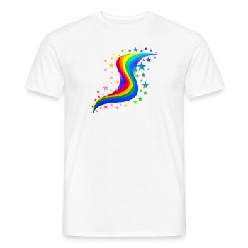 Arc-en-ciel avec étoiles - Rainbow with stars - T-shirt homme - blanc - Devant - AI Model Male 178 dark (178cm)