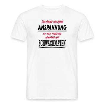 Sprüche Umgang Schwachmat - Männer T-Shirt - Weiß - Vorne - AI Model Male 178 dark (178cm)