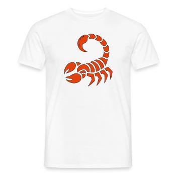 scorpion minimalistic red with black stroke - Men's T-Shirt - white - Front - AI Model Male 178 dark (178cm)