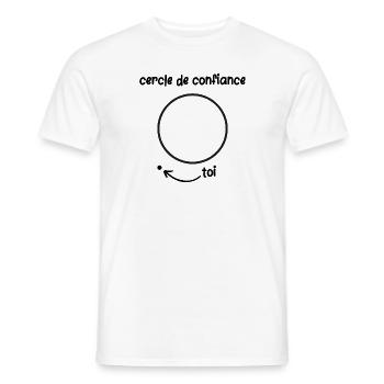 cercle de confiance - T-shirt homme - blanc - Devant - AI Model Male 178 dark (178cm)
