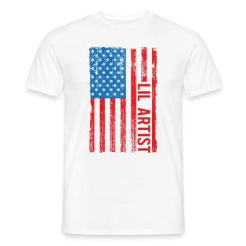 USA Artist Lil Artist Cool Flag Gift Idea - Männer T-Shirt - Weiß - Vorne - AI Model Male 178 dark (178cm)