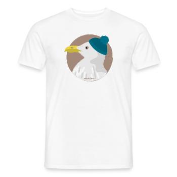Möwe blaue Mütze | moin - Männer T-Shirt - Weiß - Vorne - AI Model Male 178 dark (178cm)