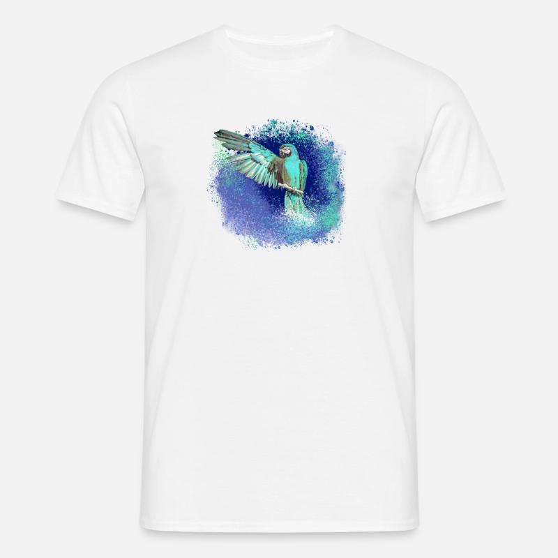 sittich ara,,vogel,graffiti,mint,blau,brush,spray - Männer T-Shirt - Weiß