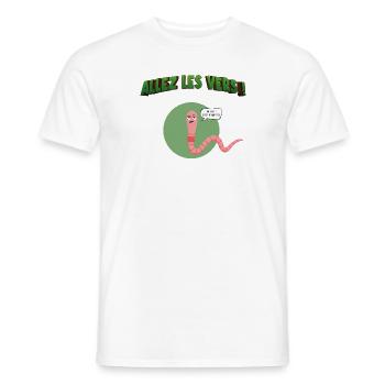 Allez les vers ! - T-shirt homme - blanc - Devant - AI Model Male 178 dark (178cm)