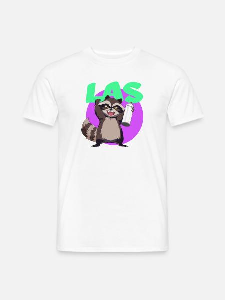 Graffiti Raccoon - Loco Animal Squad - Männer T-Shirt - Weiß