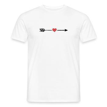 Coeur et flèche - T-shirt homme - blanc - Devant - AI Model Male 178 dark (178cm)
