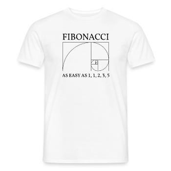 Fibonacci as easy as cadeau de l’enseignement des maths - T-shirt homme - blanc - Devant - AI Model Male 178 dark (178cm)