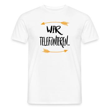 Wir telefonieren - Männer T-Shirt - Weiß - Vorne - AI Model Male 178 dark (178cm)