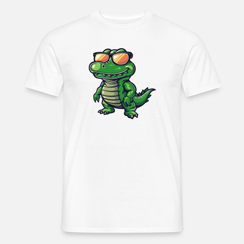 Alligator Comic Cool - Männer T-Shirt - Weiß