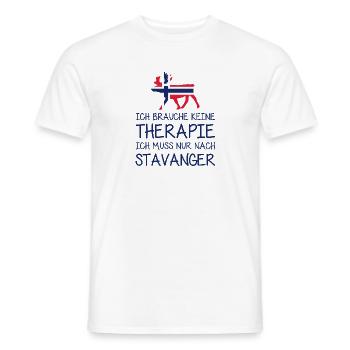Ich brauche keine Therapie muss nur nach Stavanger - Männer T-Shirt - Weiß - Vorne - AI Model Male 178 dark (178cm)