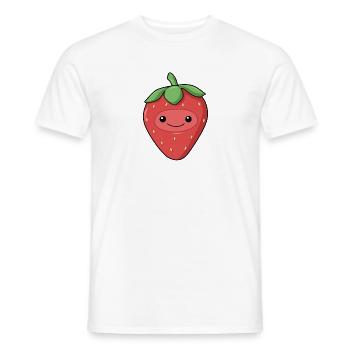 Comic Erdbeere Strawberry - Männer T-Shirt - Weiß - Vorne - AI Model Male 178 dark (178cm)
