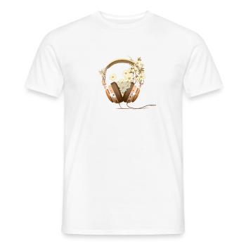 The new Flower Headset 2 - Men's T-Shirt - white - Front - AI Model Male 178 dark (178cm)