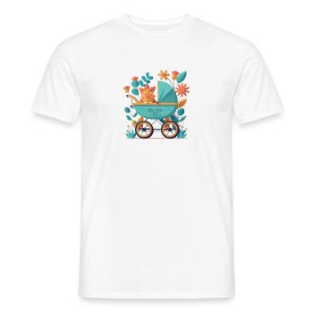 Blumiger Kinderwagen 9 - Männer T-Shirt - Weiß - Vorne - AI Model Male 178 dark (178cm)