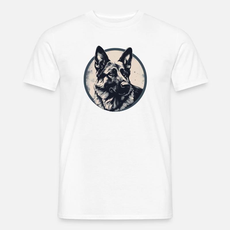 Deutscher Schäferhund, Hundebegleiter, Schäferhund - Männer T-Shirt - Weiß