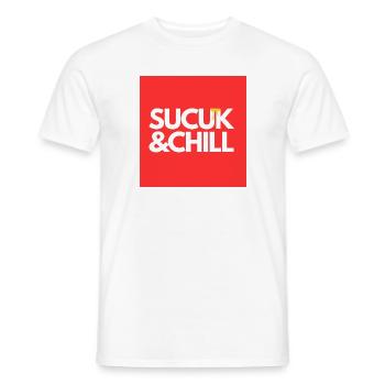 Sucuk&Chill - Männer T-Shirt - Weiß - Vorne - AI Model Male 178 dark (178cm)