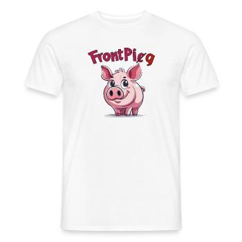 Lustiges Schwein Vorder & Rückansicht - Männer T-Shirt - Weiß - Vorne - AI Model Male 178 dark (178cm)