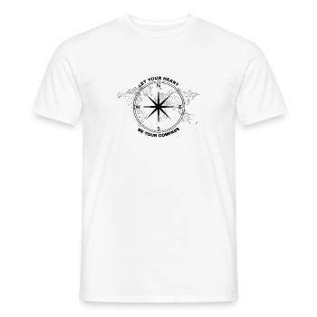 Weltkarte - Kompass - Geschenk - Männer T-Shirt - Weiß - Vorne - AI Model Male 178 dark (178cm)
