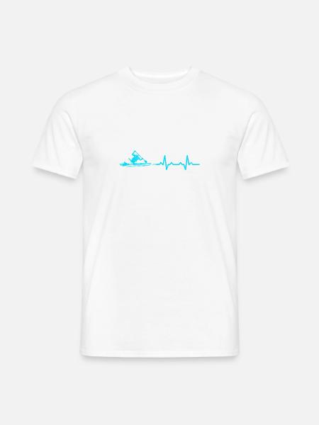 Heartbeat Canoe Heartbeats - Männer T-Shirt - Weiß