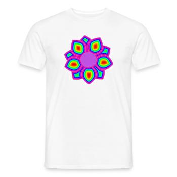 Regenbogen-Blume - Männer T-Shirt - Weiß - Vorne - AI Model Male 178 dark (178cm)