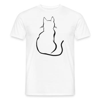 Cat animal tomcat pet kitten animals cats - Men's T-Shirt - white - Front - AI Model Male 178 dark (178cm)