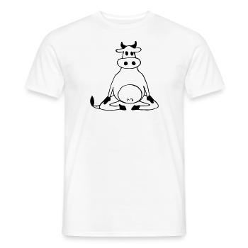 Une vache fait une idée cadeau pour les amateurs de yoga yoga - T-shirt homme - blanc - Devant - AI Model Male 178 dark (178cm)
