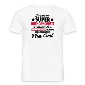 super orthophoniste / humour orthophoniste - T-shirt homme - blanc - Devant - AI Model Male 178 dark (178cm)