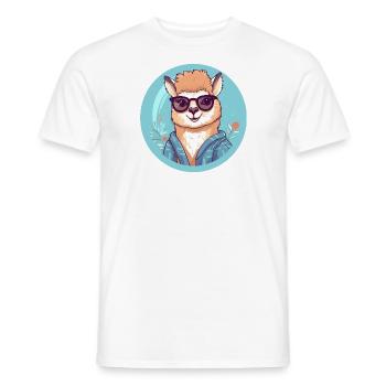 Alpaca Llama Sunglasses - Men's T-Shirt - white - Front - AI Model Male 178 dark (178cm)