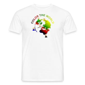 colortheworld - Men's T-Shirt - white - Front - AI Model Male 178 dark (178cm)