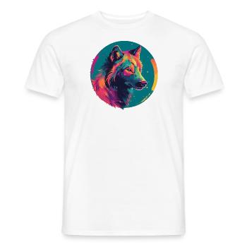 Wolf, Wildhund, Grauer Wolf, Canis lupus - Männer T-Shirt - Weiß - Vorne - AI Model Male 178 dark (178cm)