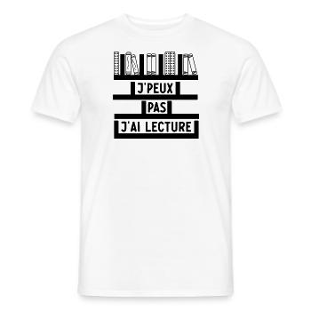 J Peux Pas J Ai Lecture - T-shirt homme - blanc - Devant - AI Model Male 178 dark (178cm)