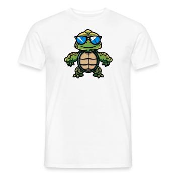 Tortue Bande Dessinée Cool - T-shirt homme - blanc - Devant - AI Model Male 178 dark (178cm)