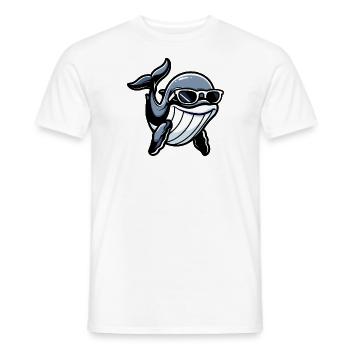 Whale Comic Cool - Men's T-Shirt - white - Front - AI Model Male 178 dark (178cm)