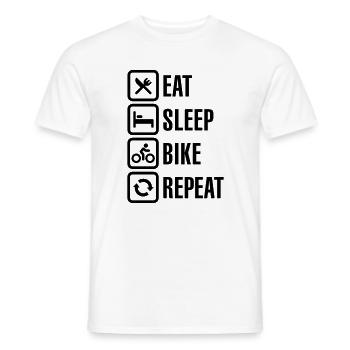 Eat sleep bike repeat - Men's T-Shirt - white - Front - AI Model Male 178 dark (178cm)