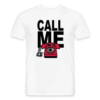 CALL ME - Men's T-Shirt - white - Front - AI Model Male 178 dark (178cm)