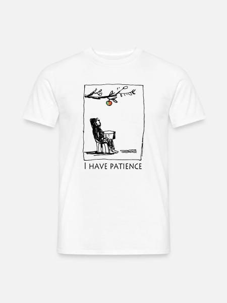 Geduldige Lektüre am Obstzweig - Männer T-Shirt - Weiß