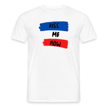 KISS ME NOW - Men's T-Shirt - white - Front - AI Model Male 178 dark (178cm)