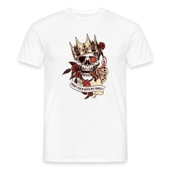 DON'T FUCK WITH MY FAMILY - Men's T-Shirt - white - Front - AI Model Male 178 dark (178cm)