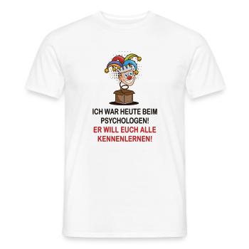 Ich war heute beim Psychologen - Männer T-Shirt - Weiß - Vorne - AI Model Male 178 dark (178cm)