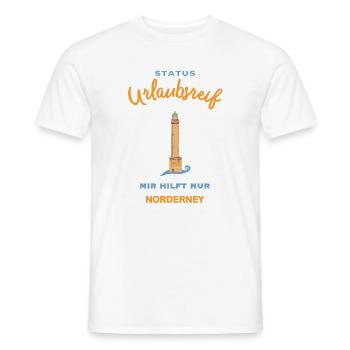 Norderneyer Leuchtturm, Urlaubsreif, Nordsee - Männer T-Shirt - Weiß - Vorne - AI Model Male 178 dark (178cm)