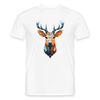 Deer Roe Deer Polygon Roe Deer Deer - Men's T-Shirt - white - Front - AI Model Male 178 dark (178cm)