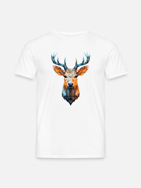 Hirsch Reh Polygon Rehe Hirsche - Männer T-Shirt - Weiß