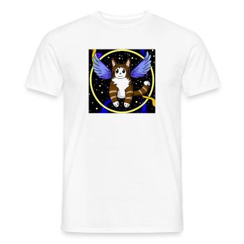 Angel cat in space. - Men's T-Shirt - white - Front - AI Model Male 178 dark (178cm)