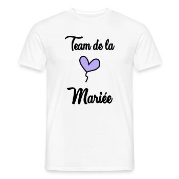 COUPLE. JUST MARRIED. EVJF. SAINT VALENTIN. LOVE. - T-shirt homme - blanc - Devant - AI Model Male 178 dark (178cm)