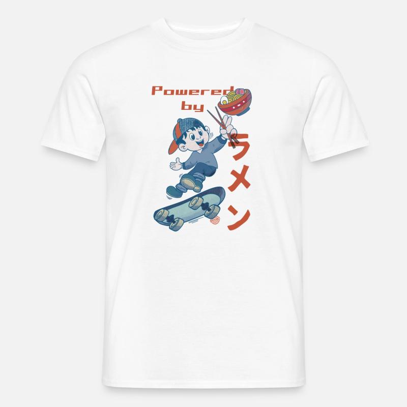 Powered by Ramen - Männer T-Shirt - Weiß