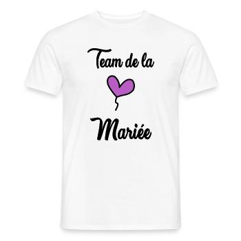 WEDDING. BRIDE-TO-BE. Bachelorette party. TEAM. TEAM MARIEE - Men's T-Shirt - white - Front - AI Model Male 178 dark (178cm)