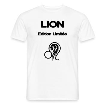 LION EDITION LIMITEE - T-shirt homme - blanc - Devant - AI Model Male 178 dark (178cm)
