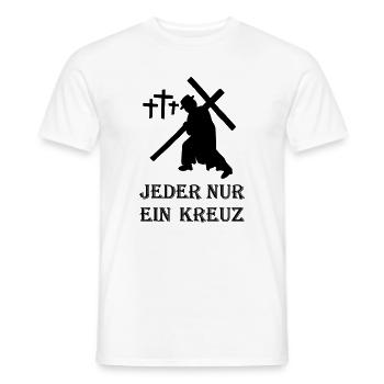 LE PETIT PARRAIN - Chacun seulement une croix - T-shirt homme - blanc - Devant - AI Model Male 178 dark (178cm)
